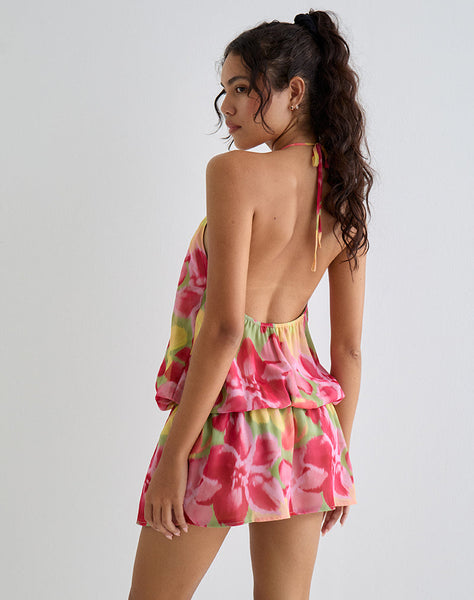 Image of Veloria Mini Dress in Bold Multi Colour Floral