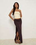 Image of Venah Rayon Maxi Skirt in Bitter Chocolate