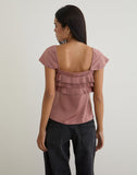 Image of Venaro Double Layer Top in Satin Dusty Pink