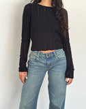 Image of Venia Knitted Long Sleeve Top in Black