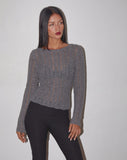 Image of Venia Knitted Long Sleeve Top in Charcoal Grey