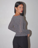 Image of Venia Knitted Long Sleeve Top in Charcoal Grey