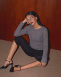 Image of Venia Knitted Long Sleeve Top in Charcoal Grey