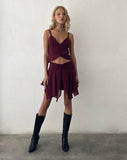 Image of Veny Mini Skirt in Chiffon Oxblood