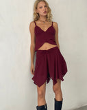 Image of Veny Mini Skirt in Chiffon Oxblood