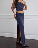 Image of Venya Maxi Skirt in Cupro Navy
