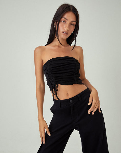 image of MOTEL X JACQUIE Verena Bandeau Top in Black