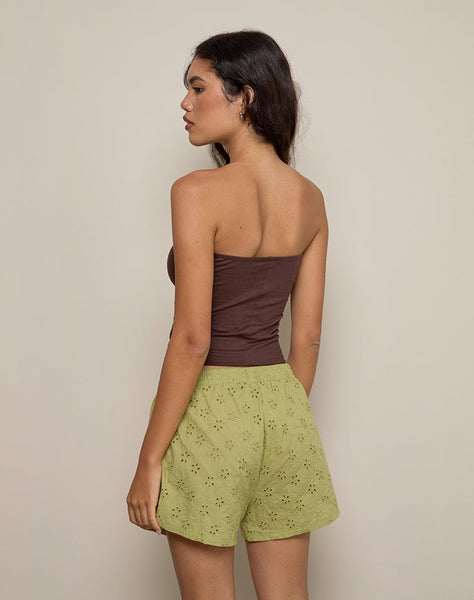 Image of Verie Short in Little Daisy Broderie Lime