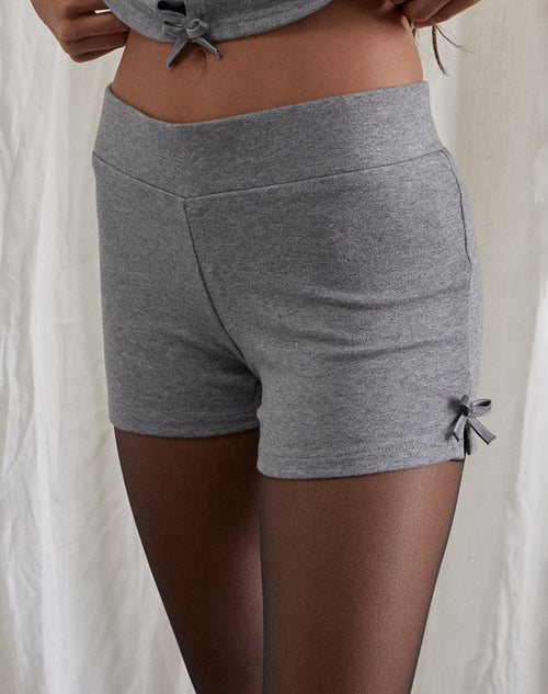 Image of Verna Bow Short in Light Grey Knit