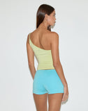 Image of Vey One Shoulder Basic Top in Pistachio Green