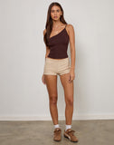 Image of Vey One Shoulder Basic Top in Bitter Chocolate