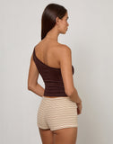 Image of Vey One Shoulder Basic Top in Bitter Chocolate