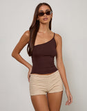 Image of Vey One Shoulder Basic Top in Bitter Chocolate