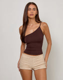 Image of Vey One Shoulder Basic Top in Bitter Chocolate