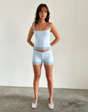 Image of Kuden Lace Hem Short in Soft Slinky Blue