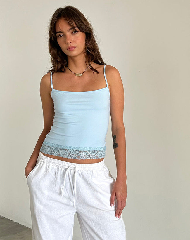 Image of Vikha Vest Top in Soft Slinky Blue