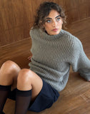 Image of Viola Oversized Knitted Jumper in Light Olive