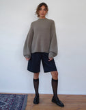 Image of Viola Oversized Knitted Jumper in Light Olive