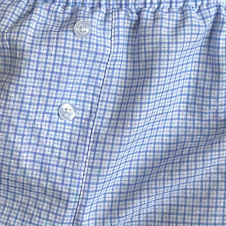 Voir Short in Poplin Gingham Blue and White