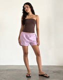 Image of Voir Shorts in Poplin Pink and Purple Stripe