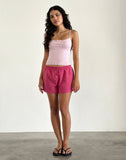 Image of Voir Shorts in Poplin Red and Pink Stripe