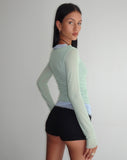 Image of Vrist Long Sleeve Mesh Top in Frost Blue