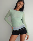 Image of Vrist Long Sleeve Mesh Top in Frost Blue