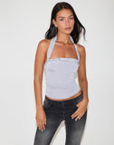 Image of Veda Ruched Halterneck Top in Slinky Grey