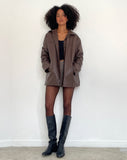 Image of Walta Jacket in PU Truffle Brown