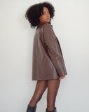 Image of Walta Jacket in PU Truffle Brown