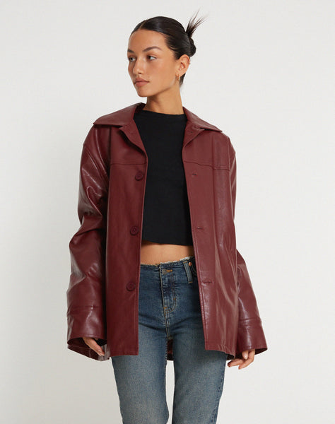 image of Walta Jacket in PU Redwood