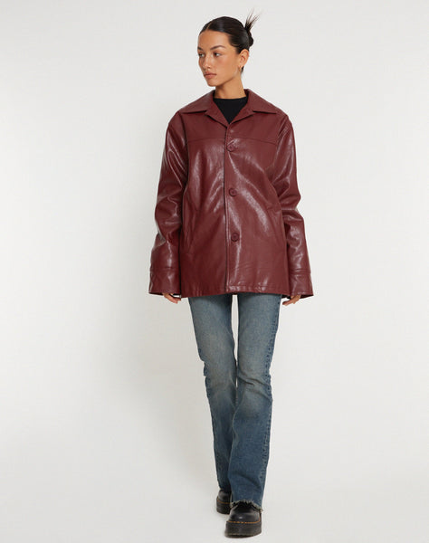 image of Walta Jacket in PU Redwood