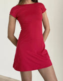 Image of Wangi Backless Mini Dress in Adrenaline Red