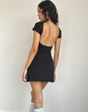 Image of Wangi Backless Mini Dress in Lycra Black