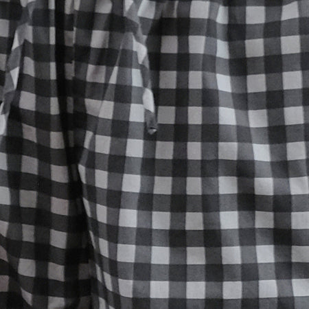 Wasic Wide Leg Linen Trouser in Tonal Black and Grey Gingham