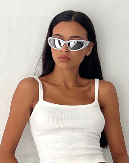 Adley Oversized Sunglasses in White