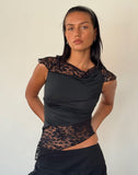 Image of Weasly Lace Top in Slinky Black