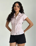 Image of Wilmot Blouse in Light Pink Poplin