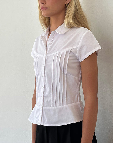 Image of Wilmot Blouse in White Poplin