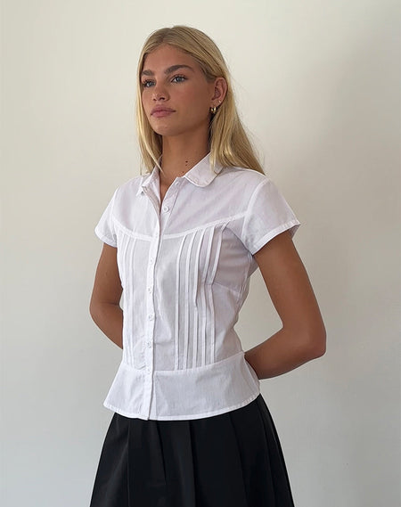 Ulsan Fitted Shirt in Black and Grey Stripe