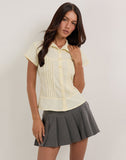 Image of Wilmot Blouse in Buttermilk Yellow Poplin