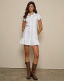 Image of Wilsey Mini Shirt Dress in Poplin White