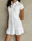 Image of Wilsey Mini Shirt Dress in Poplin White