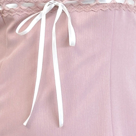 Wimala Dress in Dusky Pink with White Binding