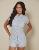 Image of Winaya Blouse in Broderie Ice Blue