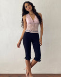 Image of Winifred Lace Slinky Mix Top in Pink Lotus