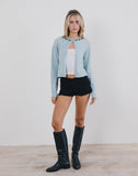 Image of Wunara Bow Cardi in Light Blue