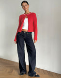 Image of Wunara Cardigan in Red with Pink Bows