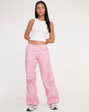 image if Xander Cargo Trouser in Cotton Drill Blush Pink