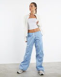 image of MOTEL X JACQUIE Xander Cargo Trouser in Cotton Drill Blue